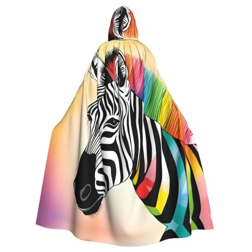YYHHAOFA Farbenfroher Regenbogen-Zebra-Druck, Halloween, Erwachsenen-Kapuzenumhang für Cosplay, Kostümpartys und mehr YYHHAOFA Farbenfroher Regenbogen-Zebra-Druck, Halloween, Erwachsenen-Kapuzenumhang für Cosplay, Kostümpartys und mehr von YYHHAOFA