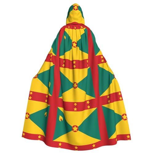 YYHHAOFA Flagge von Grenada, bedruckt, Halloween, Erwachsenen-Kapuzenumhang für Party, Dekoration, Cosplay, Kostüme, Bühnenmaskerade YYHHAOFA Flagge von Grenada, bedruckt, Halloween, Erwachsenen-Kapuzenumhang für Party, Dekoration, Cosplay, Kostüme, Bühnenmaskerade von YYHHAOFA