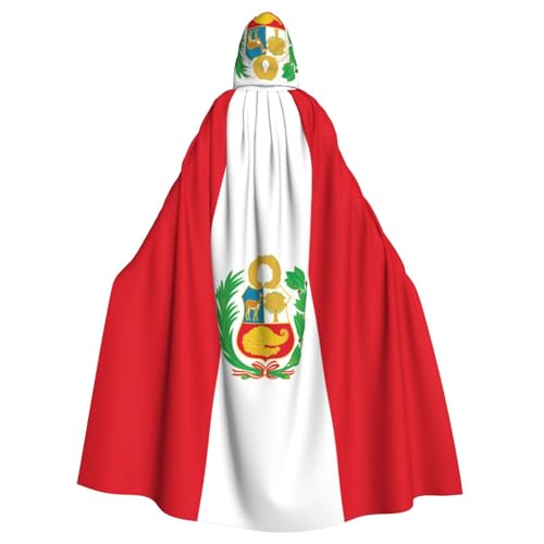 YYHHAOFA Flagge von Peru, bedruckt, Halloween, Erwachsenen-Kapuzenumhang für Party, Dekoration, Cosplay, Kostüme, Bühnenmaskerade YYHHAOFA Flagge von Peru, bedruckt, Halloween, Erwachsenen-Kapuzenumhang für Party, Dekoration, Cosplay, Kostüme, Bühnenmaskerade von YYHHAOFA
