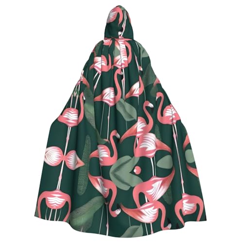 YYHHAOFA Flamingo-Druck Halloween Erwachsene Kapuzenumhang für Party Dekoration Cosplay Kostüme Bühne Maskerade von YYHHAOFA