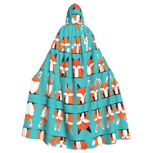 YYHHAOFA Fuchs- und Kaninchen-Druck, Halloween, Erwachsenen-Kapuzenumhang für Party, Dekoration, Cosplay, Kostüme, Bühnenmaskerade YYHHAOFA Fuchs- und Kaninchen-Druck, Halloween, Erwachsenen-Kapuzenumhang für Party, Dekoration, Cosplay, Kostüme, Bühnenmaskerade von YYHHAOFA