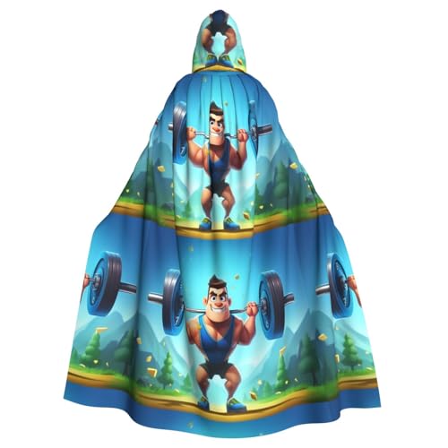 YYHHAOFA Gewichtheben Sport Prints Halloween Erwachsene Kapuzenumhang für Cosplay, Kostümpartys und mehr von YYHHAOFA