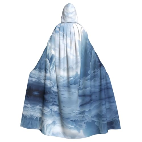 YYHHAOFA Gletscherrift Prints Halloween Erwachsene Kapuzenumhang für Cosplay, Kostümpartys und mehr von YYHHAOFA