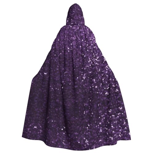 YYHHAOFA Glitzernder violetter Glitzer-Aufdruck, Halloween-Umhang für Erwachsene, Party-Dekoration, Cosplay-Kostüme, Bühnenmaskerade YYHHAOFA Glitzernder violetter Glitzer-Aufdruck, Halloween-Umhang für Erwachsene, Party-Dekoration, Cosplay-Kostüme, Bühnenmaskerade von YYHHAOFA