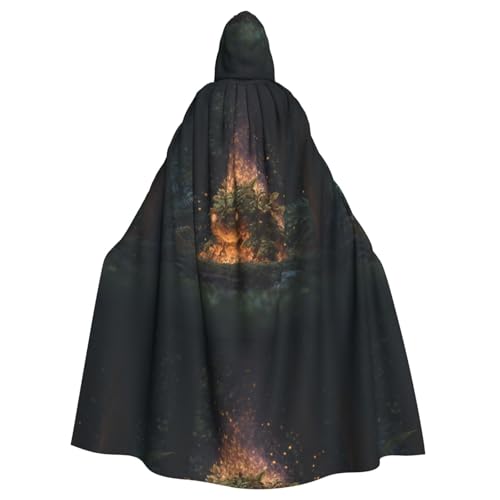 YYHHAOFA Glowing Monster Pattern Halloween Adult Hooded Cape Men And Women'S Clothing Mantle Role-Playing von YYHHAOFA