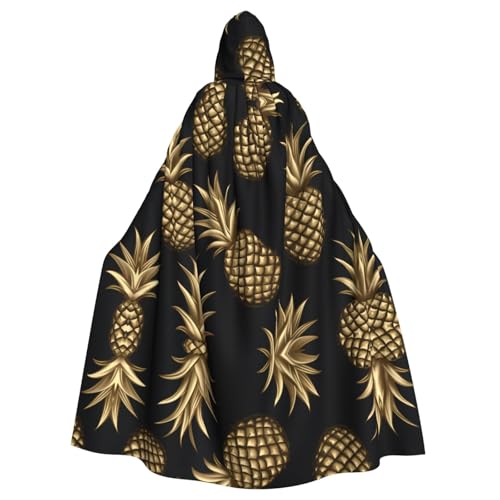 YYHHAOFA Goldener Ananas-Hintergrunddruck, Halloween, Erwachsenen-Kapuzenumhang für Party, Dekoration, Cosplay, Kostüme, Bühnenmaskerade YYHHAOFA Goldener Ananas-Hintergrunddruck, Halloween, Erwachsenen-Kapuzenumhang für Party, Dekoration, Cosplay, Kostüme, Bühnenmaskerade von YYHHAOFA