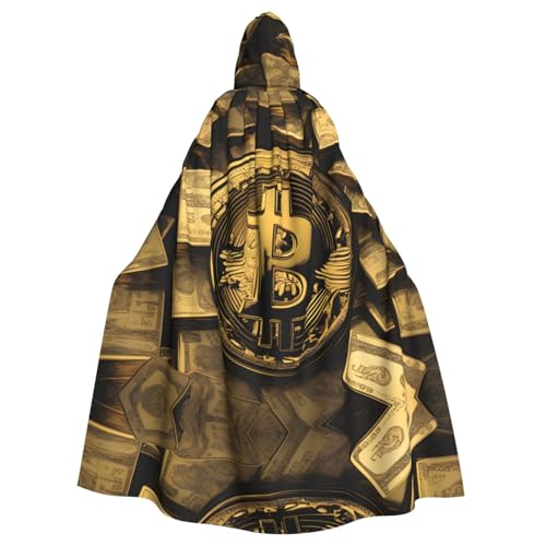 YYHHAOFA Goldener Geld-Symbol-Druck, Halloween, Erwachsenen-Kapuzenumhang für Party, Dekoration, Cosplay, Kostüme, Bühnenmaskerade YYHHAOFA Goldener Geld-Symbol-Druck, Halloween, Erwachsenen-Kapuzenumhang für Party, Dekoration, Cosplay, Kostüme, Bühnenmaskerade von YYHHAOFA