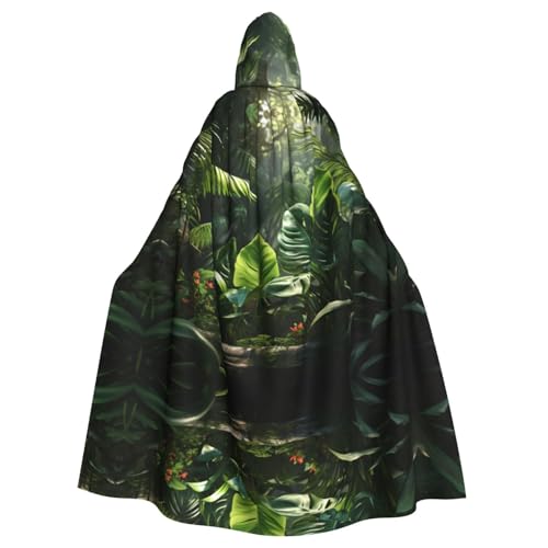YYHHAOFA Grüner tropischer Dschungel-Pflanzen-Druck, Halloween, Erwachsenen-Kapuzenumhang für Cosplay, Kostümpartys und mehr YYHHAOFA Grüner tropischer Dschungel-Pflanzen-Druck, Halloween, Erwachsenen-Kapuzenumhang für Cosplay, Kostümpartys und mehr von YYHHAOFA