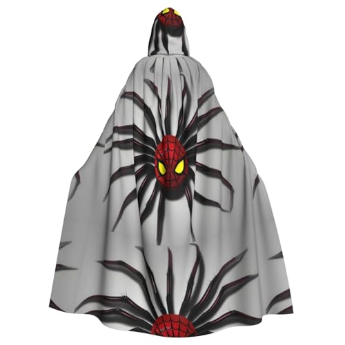 YYHHAOFA Gruseliges Spinnen-Motiv, Halloween-Umhang mit Kapuze, für Erwachsene und Herren von YYHHAOFA