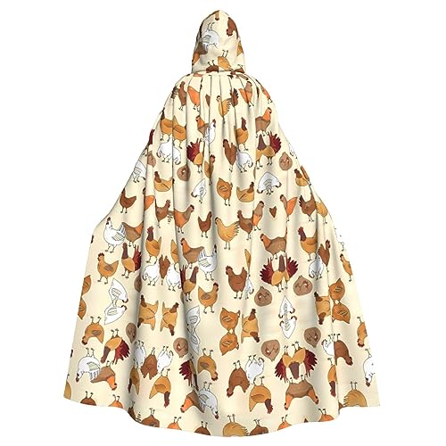 YYHHAOFA Halloween Adult Hooded Cloak Cosplay Party Costume for Men and Women A Brod of Chickens, Eine Brut von Hühnern, Einheitsgröße von YYHHAOFA