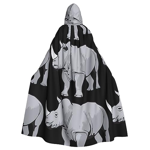 YYHHAOFA Halloween Adult Hooded Cloak - Cosplay Party Costume for Men and Women Animal Nashorn, Tier Nashorn, Einheitsgröße von YYHHAOFA