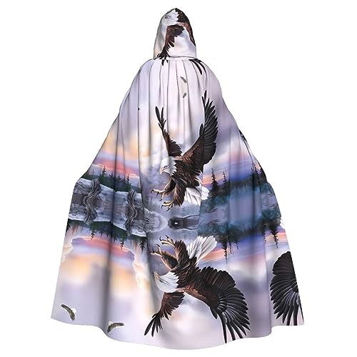 YYHHAOFA Halloween Adult Hooded Cloak - Cosplay Party Costume for Men and Women Bald Eagle, Bald Eagle, Einheitsgröße von YYHHAOFA