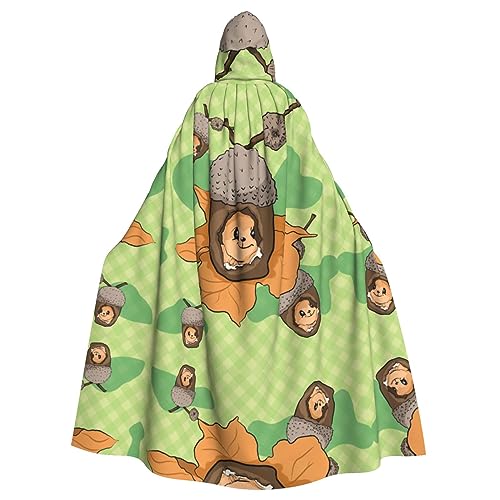 YYHHAOFA Halloween Adult Hooded Cloak Cosplay Party Costume for Men and Women Cartoon Squirrel Picture, Cartoon Eichhörnchen, Einheitsgröße von YYHHAOFA