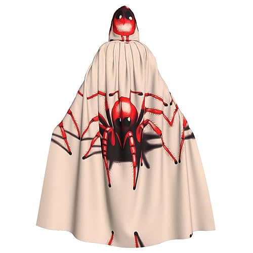 YYHHAOFA Halloween Adult Hooded Cloak - Cosplay Party Costume for Men and Women Cute Little Red Spider Pattern, Süße kleine rote Spinne, Einheitsgröße von YYHHAOFA
