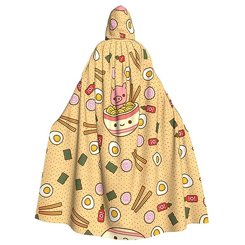 YYHHAOFA Halloween Adult Hooded Cloak Cosplay Party Costume for Men and Women Delicious Sweet Ramen, Köstliche süße Ramen, Einheitsgröße von YYHHAOFA