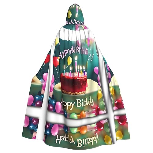 YYHHAOFA Halloween Adult Hooded Cloak - Cosplay Party Costume for Men and Women Happy Birthday Beautiful, Happy Birthday Beautiful, Einheitsgröße von YYHHAOFA