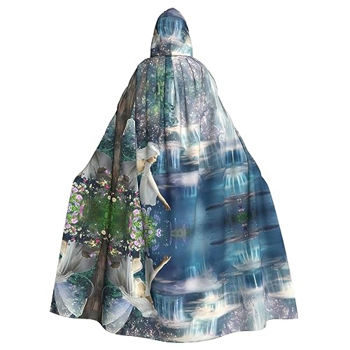 YYHHAOFA Halloween Adult Hooded Cloak - Cosplay Party Costume for Men and Women Lake Fairy, Lake Fairy, Einheitsgröße von YYHHAOFA