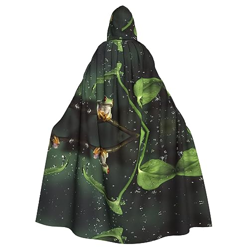 YYHHAOFA Halloween Adult Hooded Cloak Cosplay Party Costume for Men and Women Peace Tree Frog, Frieden Baum Frosch, Einheitsgröße von YYHHAOFA