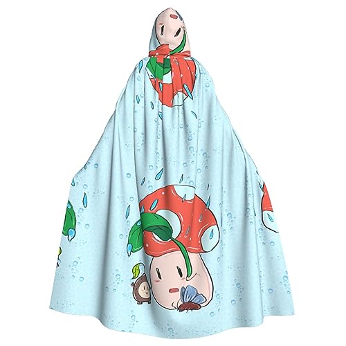 YYHHAOFA Halloween Adult Hooded Cloak Cosplay Party Costume for Men and Women Sunflower Seeds and Mushroom, Sonnenblumenkerne und Pilze, Einheitsgröße von YYHHAOFA