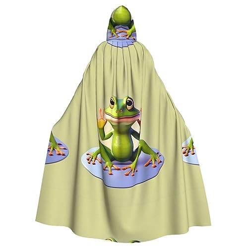 YYHHAOFA Halloween Erwachsene Kapuzenumhang Cosplay Party Kostüm für Männer und Frauen Der lustige Frosch macht Yoga, Der lustige Frosch macht Yoga, Einheitsgröße von YYHHAOFA
