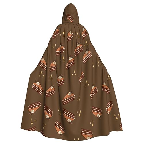 YYHHAOFA Halloween Erwachsene Kapuzenumhang Cosplay Party Kostüm für Männer und Frauen Schokolade Quadrate Kuchen Muster, Schokoladen-Quadrate Kuchen, Einheitsgröße von YYHHAOFA