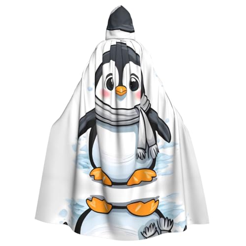 YYHHAOFA Halloween Erwachsene Kapuzenumhang für Partys und Cosplay-Kostüme, niedliche Pinguin-Drucke von YYHHAOFA