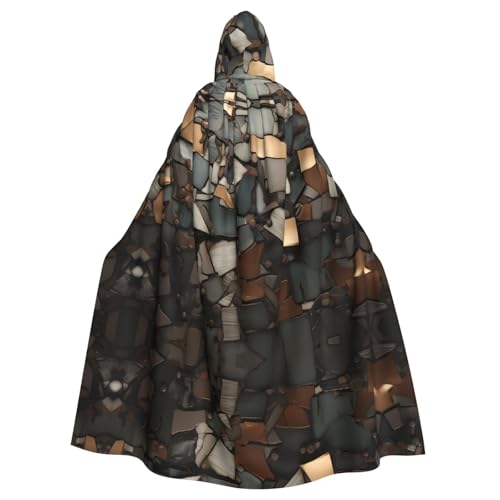 YYHHAOFA Halloween-Kapuzenumhang mit Metallfragmenten, für Cosplay, Kostümpartys und mehr von YYHHAOFA