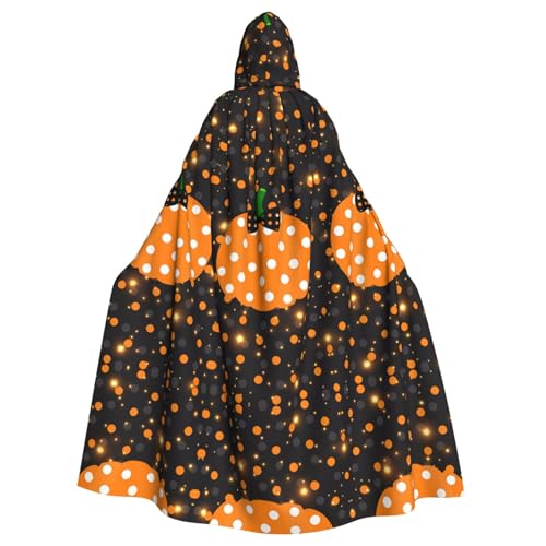YYHHAOFA Halloween-Kürbis-Druck, Halloween-Umhang mit Kapuze, für Rollenspiele, Bühnenkostüme, Partys, pflegeleicht von YYHHAOFA