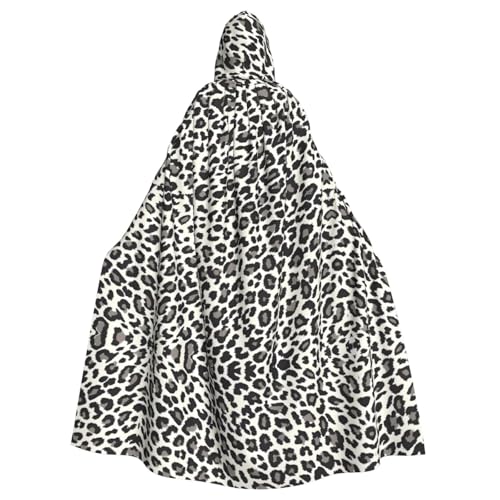 YYHHAOFA Halloween-Umhang mit Kapuze für Erwachsene, Leopardenmuster, für Rollenspiele, Bühnenkostüme, Partys, pflegeleicht von YYHHAOFA
