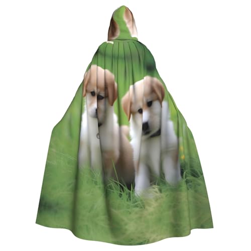 YYHHAOFA Halloween-Umhang mit Kapuze für Erwachsene für Partys und Cosplay-Kostüme, Welpen, Hunde-Druck von YYHHAOFA