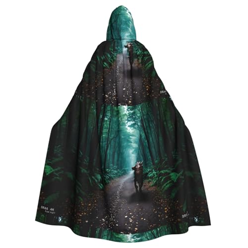 YYHHAOFA Halloween-Umhang mit Kapuze und Dinosaurier-Druck, kein Reißverschluss, bequem für Kostümpartys von YYHHAOFA