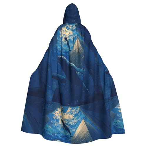 YYHHAOFA Halloween-Umhang mit Kapuze und Wal im Wolkenkratzer, ohne Reißverschluss, bequem für Kostümpartys YYHHAOFA Halloween-Umhang mit Kapuze und Wal im Wolkenkratzer, ohne Reißverschluss, bequem für Kostümpartys von YYHHAOFA