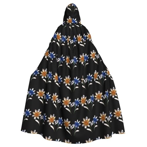 YYHHAOFA Halloween-Umhang mit Kristallblumen-Druck, ohne Reißverschluss, bequem für Kostümpartys von YYHHAOFA