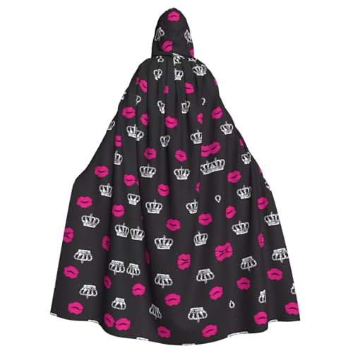 YYHHAOFA Halloween-Umhang mit Krone und Lippen, mit Kapuze, für Rollenspiele, Bühnenkostüme, Partys, pflegeleicht YYHHAOFA Halloween-Umhang mit Krone und Lippen, mit Kapuze, für Rollenspiele, Bühnenkostüme, Partys, pflegeleicht von YYHHAOFA