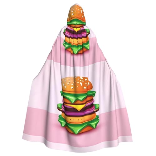 YYHHAOFA Hamburger-Druck, Halloween-Umhang mit Kapuze, ohne Reißverschluss, bequem für Kostümpartys YYHHAOFA Hamburger-Druck, Halloween-Umhang mit Kapuze, ohne Reißverschluss, bequem für Kostümpartys von YYHHAOFA