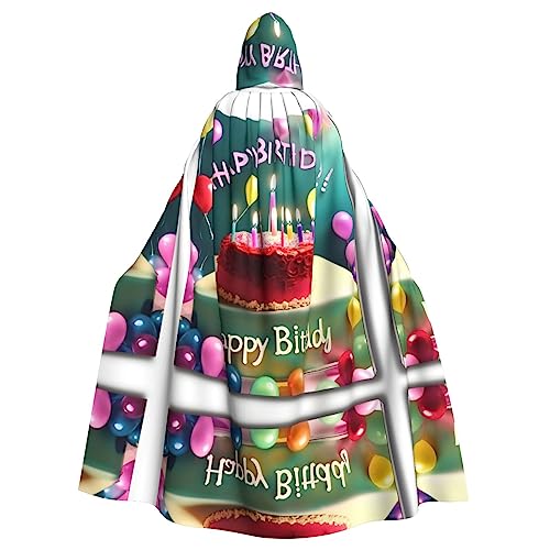 YYHHAOFA Happy Birthday Beautiful Prints Halloween Adult Hooded Cloak for Cosplay Costume Parties and More von YYHHAOFA