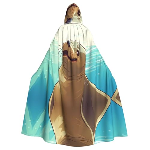 YYHHAOFA Happy Seal Prints Halloween-Umhang mit Kapuze für Erwachsene, Cosplay, Kostümpartys und mehr YYHHAOFA Happy Seal Prints Halloween-Umhang mit Kapuze für Erwachsene, Cosplay, Kostümpartys und mehr von YYHHAOFA
