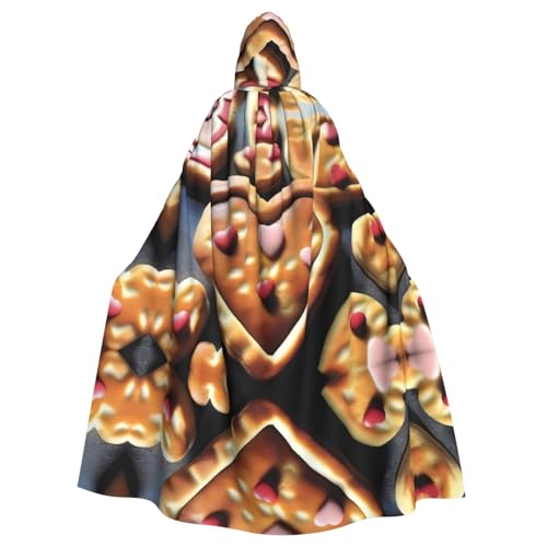 YYHHAOFA Herzförmiger Keks-Druck, Halloween, Erwachsenen-Kapuzenumhang für Party, Dekoration, Cosplay, Kostüme, Bühnenmaskerade YYHHAOFA Herzförmiger Keks-Druck, Halloween, Erwachsenen-Kapuzenumhang für Party, Dekoration, Cosplay, Kostüme, Bühnenmaskerade von YYHHAOFA