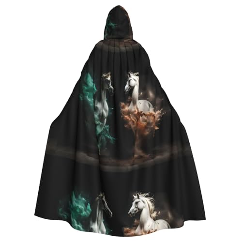 YYHHAOFA Horses And Mist Pattern Halloween Erwachsene Kapuzenumhang Herren und Damen Kleidung Mantle Rollenspiel YYHHAOFA Horses And Mist Pattern Halloween Erwachsene Kapuzenumhang Herren und Damen Kleidung Mantle Rollenspiel von YYHHAOFA