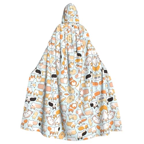 YYHHAOFA Hunde-Druck, Halloween-Umhang mit Kapuze, für Rollenspiele, Bühnenkostüme, Partys, pflegeleicht von YYHHAOFA