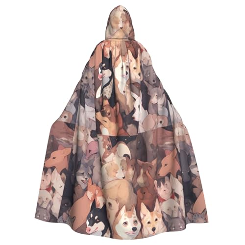YYHHAOFA Hundebilder, bedruckt, Halloween, Erwachsenen-Kapuzenumhang, ohne Reißverschluss, bequem für Kostümpartys YYHHAOFA Hundebilder, bedruckt, Halloween, Erwachsenen-Kapuzenumhang, ohne Reißverschluss, bequem für Kostümpartys von YYHHAOFA