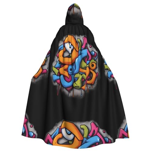 YYHHAOFA Kapuzenumhang mit Augenmalerei, für Erwachsene, ohne Reißverschluss, bequem für Kostümpartys von YYHHAOFA