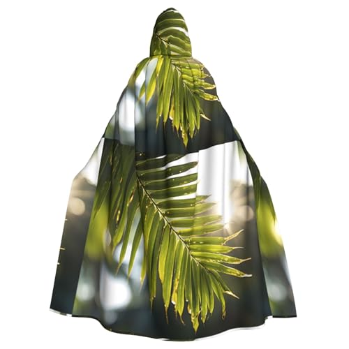 YYHHAOFA Kapuzenumhang mit Bambusblattmuster, Halloween, Erwachsene, für Herren und Damen, Mantel, Rollenspiel von YYHHAOFA