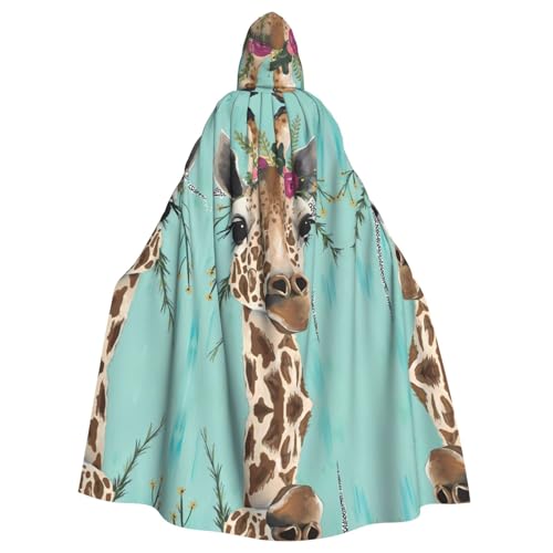 YYHHAOFA Kapuzenumhang mit Giraffe und Blumendruck, für Erwachsene, für Rollenspiele, Bühnenkostüme, Partys, pflegeleicht YYHHAOFA Kapuzenumhang mit Giraffe und Blumendruck, für Erwachsene, für Rollenspiele, Bühnenkostüme, Partys, pflegeleicht von YYHHAOFA