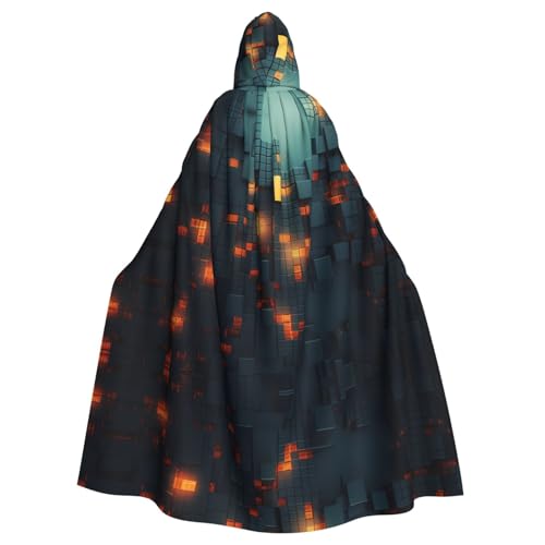 YYHHAOFA Kapuzenumhang mit Gitterstruktur für Halloween, Erwachsene, für Cosplay, Kostümpartys und mehr von YYHHAOFA