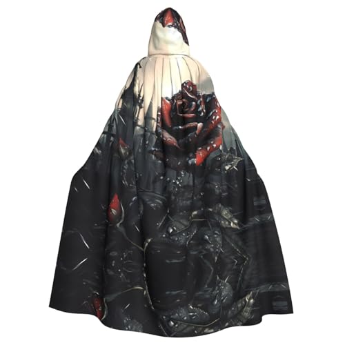 YYHHAOFA Kapuzenumhang mit Gothic-Rosendruck, Halloween, Erwachsene, für Cosplay, Kostümpartys und mehr YYHHAOFA Kapuzenumhang mit Gothic-Rosendruck, Halloween, Erwachsene, für Cosplay, Kostümpartys und mehr von YYHHAOFA