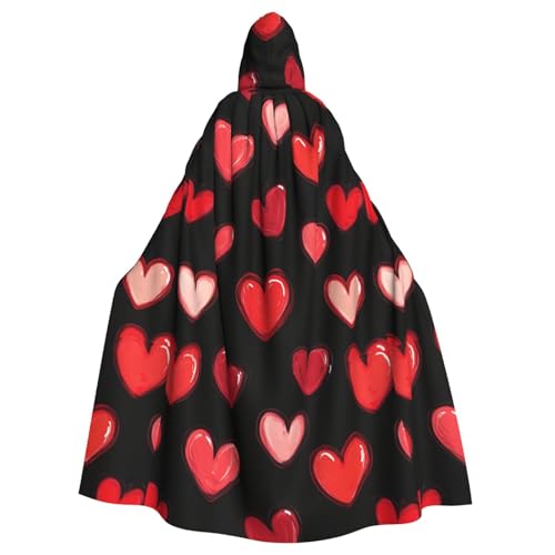 YYHHAOFA Kapuzenumhang mit Herzmuster, Halloween, Erwachsene, für Herren und Damen, Mantel, Rollenspiel YYHHAOFA Kapuzenumhang mit Herzmuster, Halloween, Erwachsene, für Herren und Damen, Mantel, Rollenspiel von YYHHAOFA