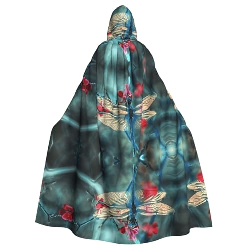 YYHHAOFA Kapuzenumhang mit Libelle auf der Blume, für Erwachsene, für Rollenspiele, Bühnenkostüme, Partys, pflegeleicht YYHHAOFA Kapuzenumhang mit Libelle auf der Blume, für Erwachsene, für Rollenspiele, Bühnenkostüme, Partys, pflegeleicht von YYHHAOFA
