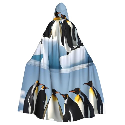YYHHAOFA Kapuzenumhang mit Pinguine auf dem Eisberg, für Erwachsene, ohne Reißverschluss, bequem für Kostümpartys von YYHHAOFA