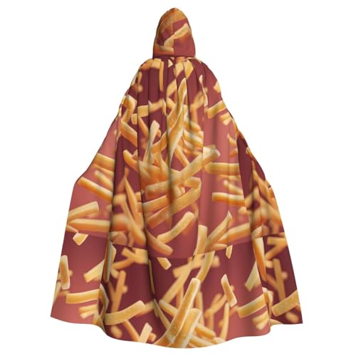 YYHHAOFA Kapuzenumhang mit Pommes Frites in die Luft geworfen für Halloween, Erwachsene, ohne Reißverschluss, bequem für Kostümpartys von YYHHAOFA